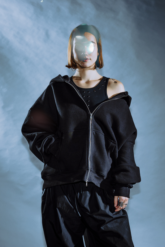 ⁠ZIPPED PATCH HOODIE